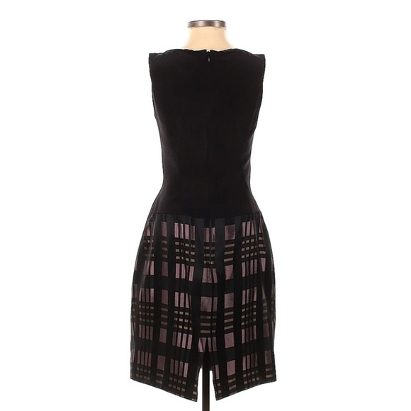 Vintage Carol Peretz Black Purple Drop Waist Formal Satin Cocktail Dress Sz 6 - Picture 3 of 8